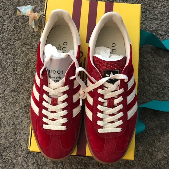 Gucci | Shoes | Adidas X Gucci Womens Gazelle Sneaker Red Velvet Uk 55 | Poshmark